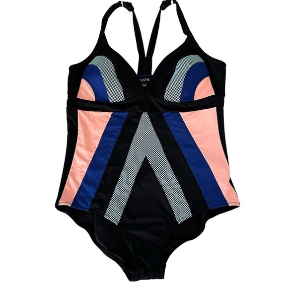 CITY CHIC COLOR BLOCK ONE PIECE SWIMSUIT SIZE MEDIUM/18 - Picture 3 of 16